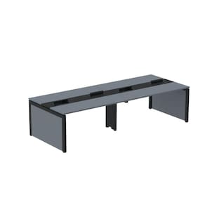 Mesa de Plataforma Dupla para 4 Pessoas Corporativa 160x140/4p Grafito/Preto/Cinza