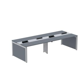Mesa de Plataforma Dupla para 4 Pessoas Corporativa 120x140/4p Cinza/Grafito