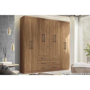 Guarda Roupa Casal 8 Portas E 6 Gavetas Liverpool Jatoba - Santos Andirá