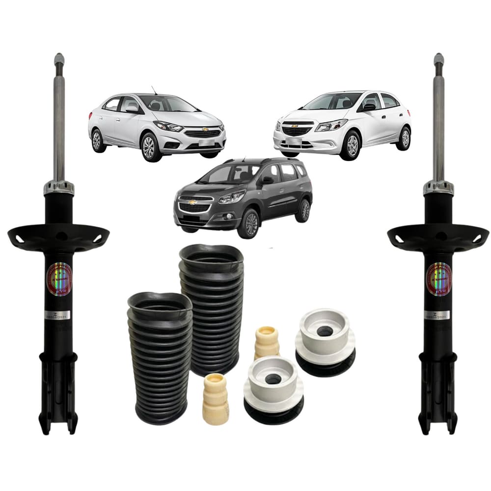 2 Amortecedor Dianteiro Kayaba + Kit Batente Chevrolet Prisma 2013 A 2019