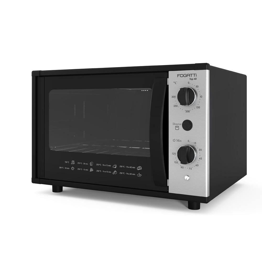 Forno 40l Fogatti Preto/inox - Elétrico - Top - 110v