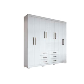 Guarda Roupa Casal 8 Portas E 6 Gavetas C/ Pés Liverpool Branco - Santos Andirá
