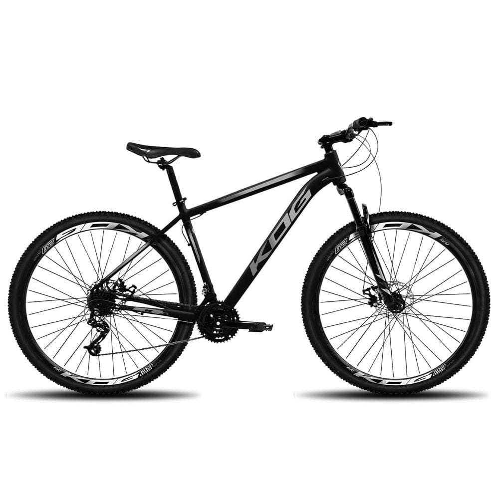 Bicicleta Aro 29 KOG 21v e Freio a Disco Preto e Cinza