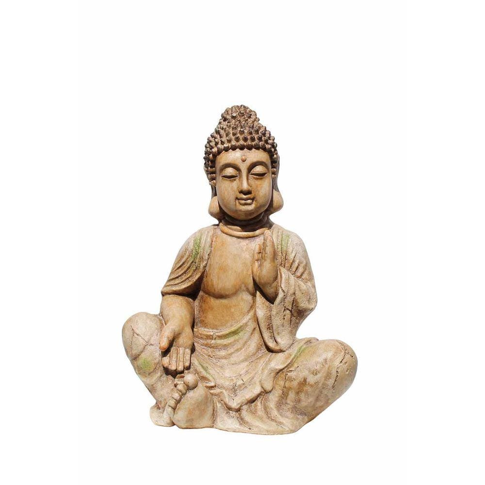 Estatua Decorativa Buda Hindu Tibetano Em Resina 34Cm