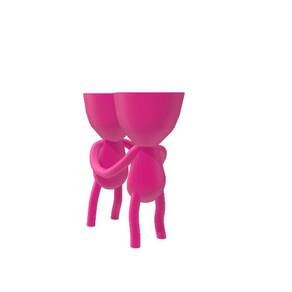 Vaso Cactos/Suculentas Namorados Em Pé Rosa