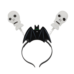 Kit 10 Tiara Arco de Haloween Caveira Morcego com Luz