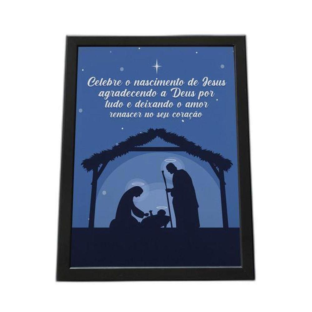 Quadro Com Moldura Frase De Natal