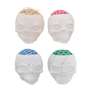 Kit 12 Caveiras Squishies p/ decoração de festa de Halloween