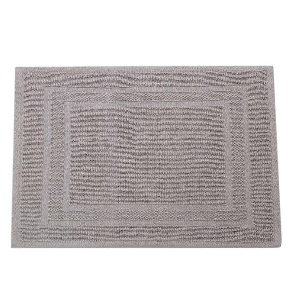 Tapete de Banheiro Jacquard Retangular Vizapi Mykonos 50x70cm Cinza Gris