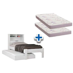 Colchão Solteiro Physical Ortobom (2Un) + Bicama Invicta Branco