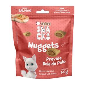 Snack Quatree Nuggets Para Gatos Bola de Pelo Sabor Salmão 60g