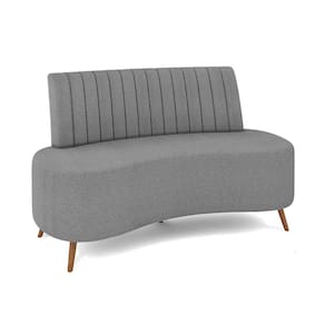 Sofá 2 Lugares Living 160cm Pé Palito Maraú Bouclê Cinza Claro K01 - D`Rossi