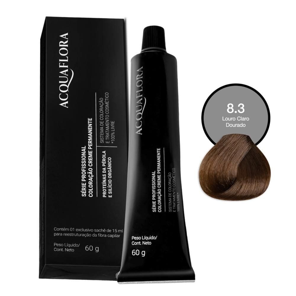 Coloração Creme Acquaflora 8.3 Louro Claro Dourado 60g