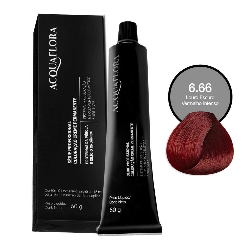 Coloração Acquaflora 6.66 Louro Escuro Vermelho Intenso 60g
