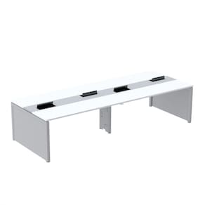 Mesa de Plataforma Dupla para 4 Pessoas Corporativa 160x140/4p Branco/Cinza
