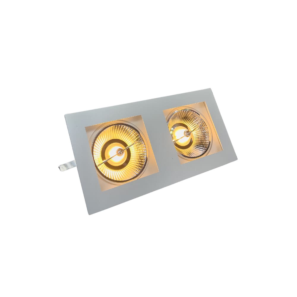 Spot Embutir Recuado Duplo Direcionável 2x AR111 De Aluminio