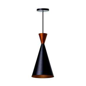 Lustre Pendente Canadá Alumínio Preto E Cobre