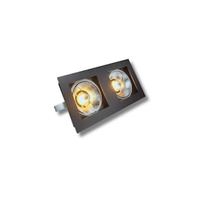 Spot Embutir Recuado Duplo Direcionável 2x AR111 De Aluminio