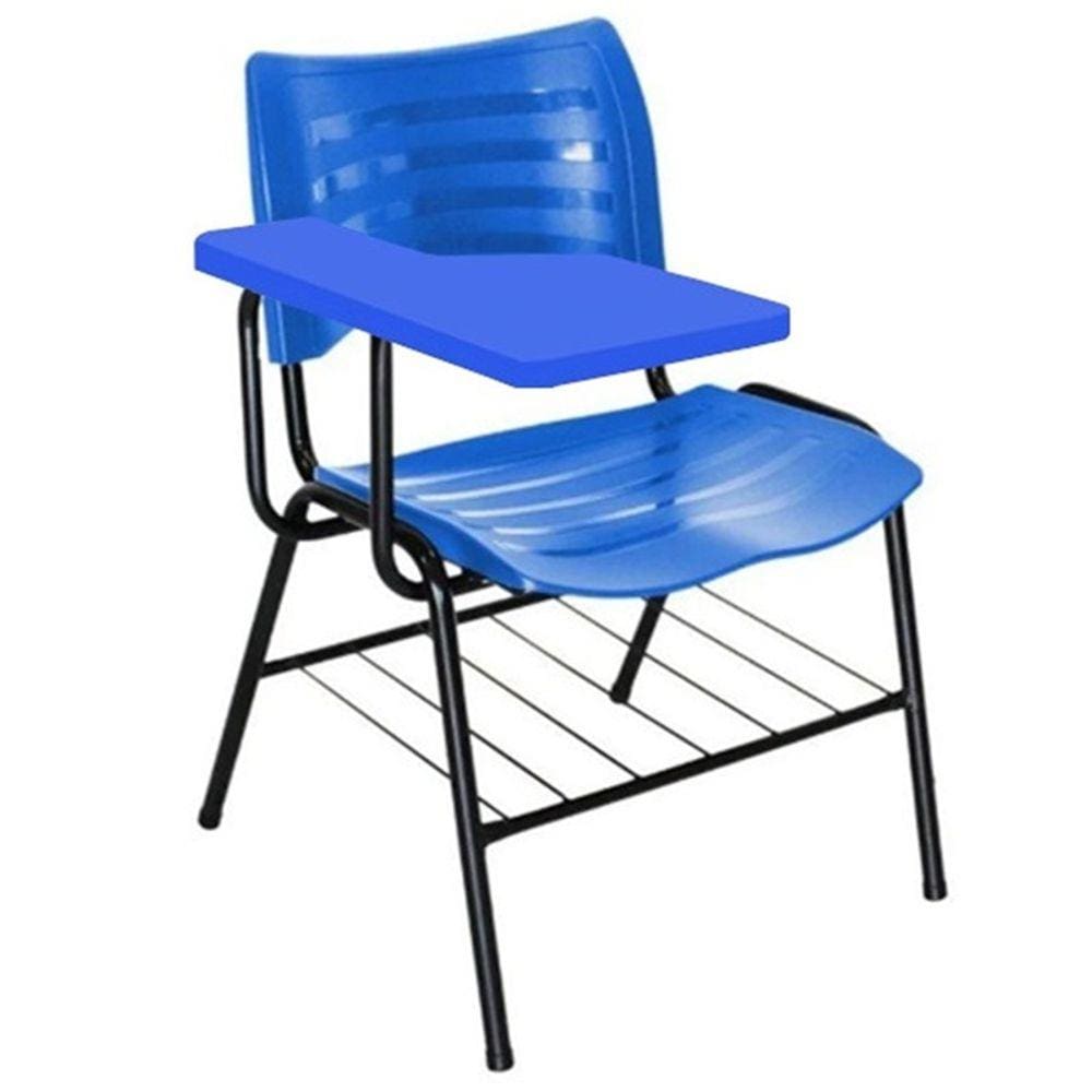 Cadeira Universitária com Prancheta Plástica cor Azul