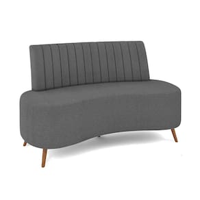 Sofá 2 Lugares Living 135cm Pé Palito Maraú Bouclê Cinza K01 - D`Rossi