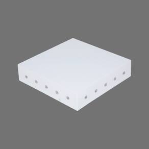 Luminária Plafon Acrílico Sobrepor Com Cristal Na Lateral 45x45 cm 4xE27