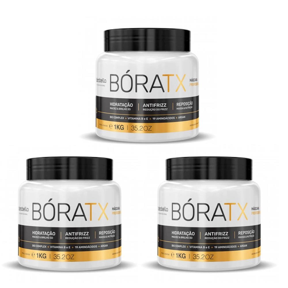 Kit 03 Mascara Bóratx Borabella 1kg