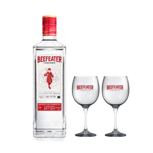 Gin Beefeater London Dry 750ml + 2 Taça de Vidro 550ml Menor preço em Gin Beefeater London Dry 750ml + 2 Taça de Vidro 550ml