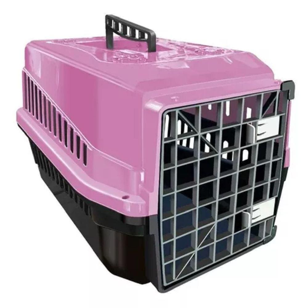 Caixa de Transporte Pet Animal Grande Porte N5 Rosa