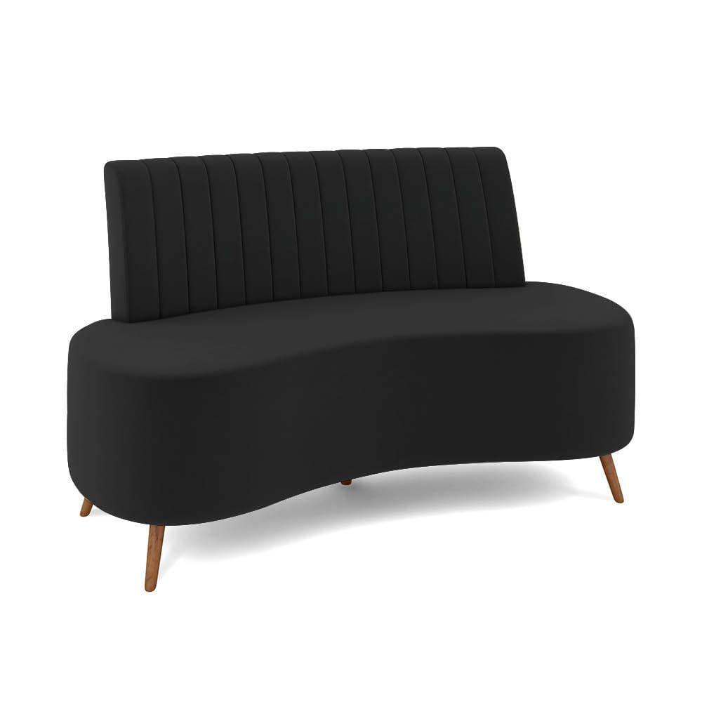 Sofá 2 Lugares Living 160cm Pé Palito Maraú Veludo Preto K01 - D`Rossi