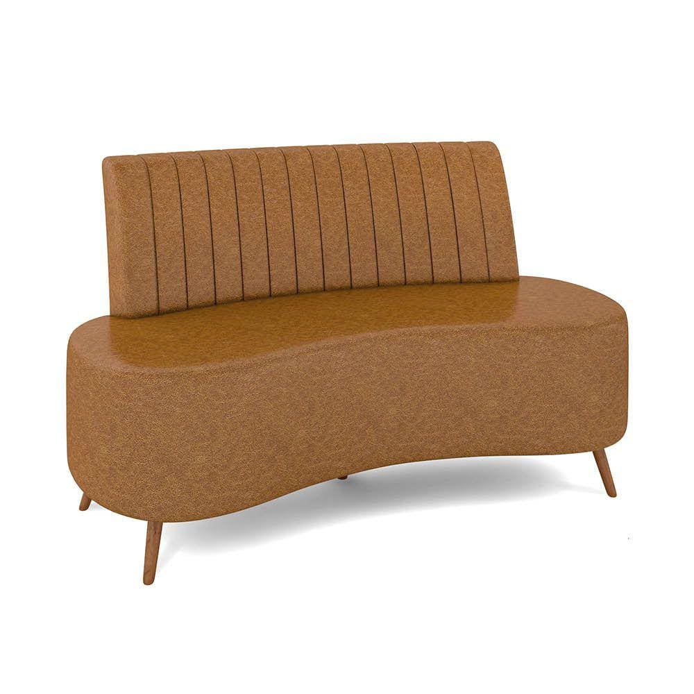 Sofá 2 Lugares Living 160cm Pé Palito Maraú Sintético PU Nozes K01 - D`Rossi
