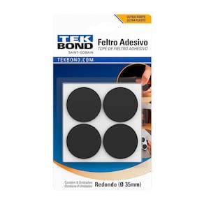 Feltro Redondo 35mm Preto Cartela 8 Unidades Tekbond