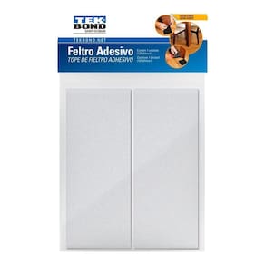 Feltro Retangular 127x51mm Branco Cartela 2 Unidades Tekbond