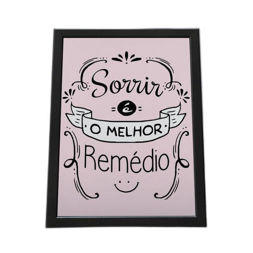 Quadro Com Moldura Sorrir É O Melhor Rémedio