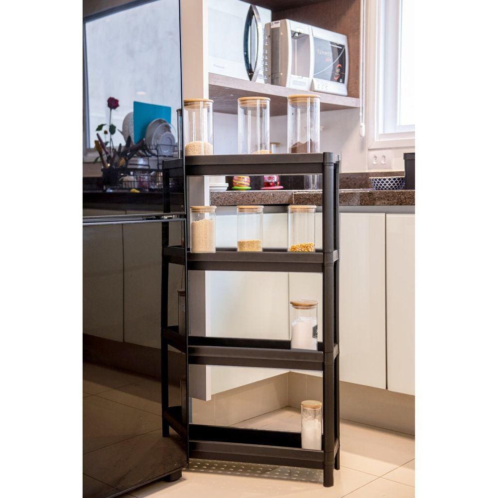 Estante Organizadora Geo Linear 4 Prateleiras Cinza Mushroom