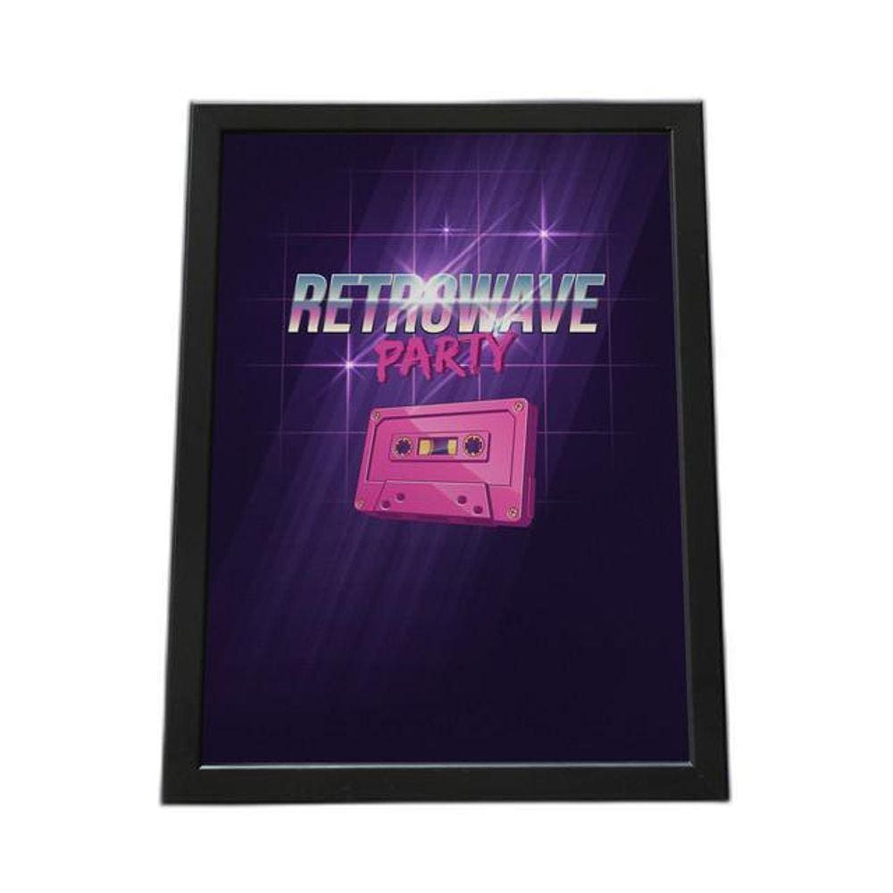 Quadro Com Moldura Retrowave Party
