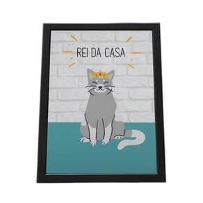 Quadro Com Moldura Rei Da Casa Desenho Gato
