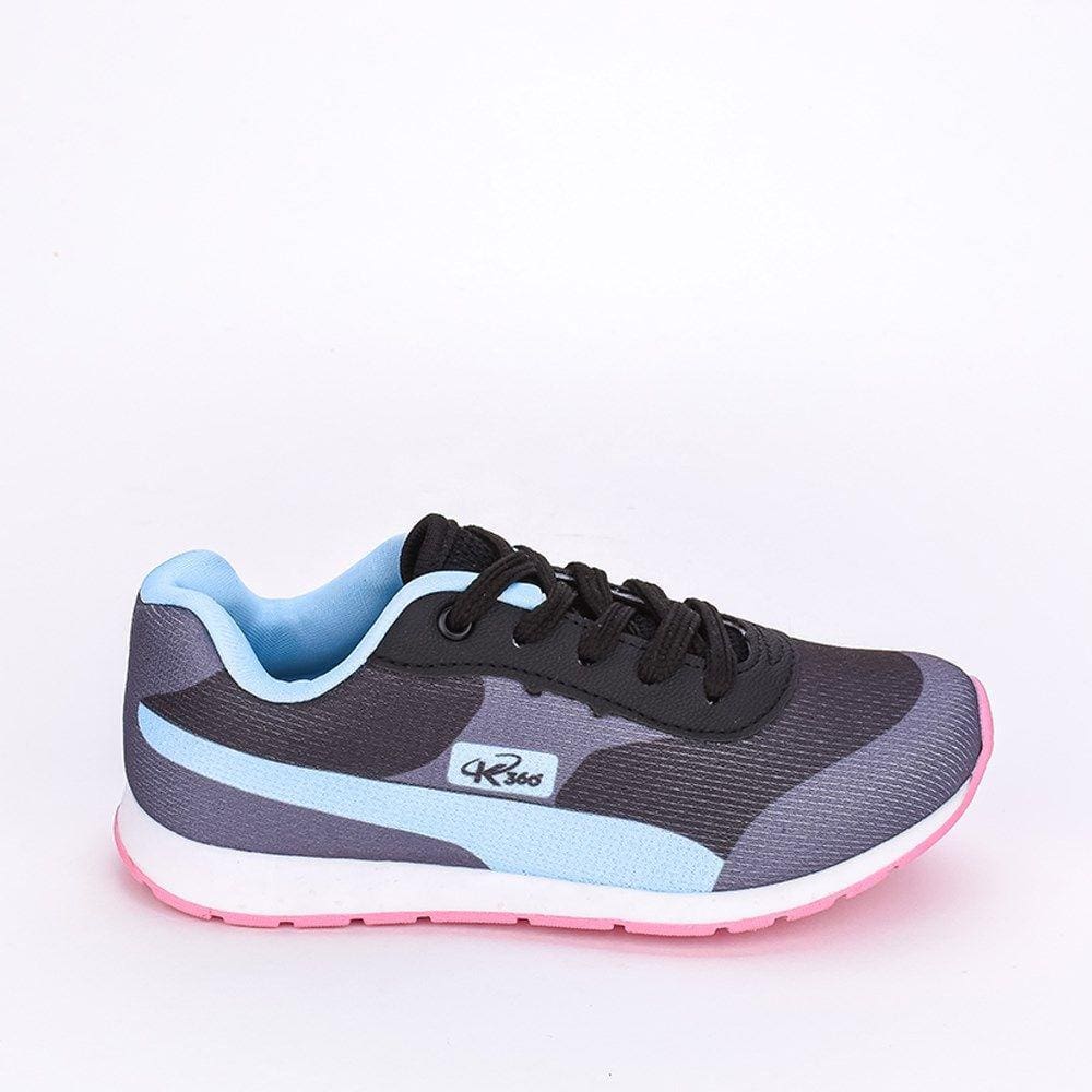 Tênis Infantil Casual Kidy Style Urbano Preto e Azul