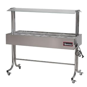 Buffet Aquecido Gastromaq Cromado 8 Cubas Tampa Inox Cobertura Vidro 220V BTE 8 ST G2 CR IV