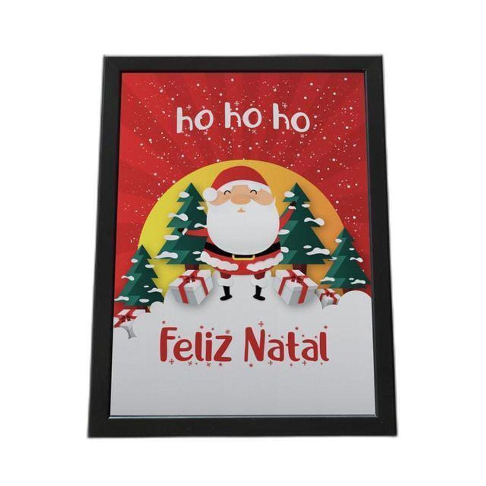 Quadro Com Moldura Ho-Ho-Ho Feliz Natal