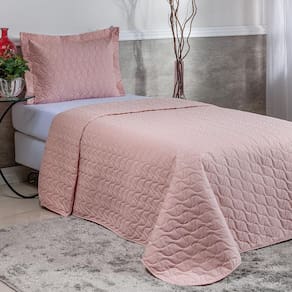 Cobre Leito Solteiro Egeo Dupla Face Percal 200 Fios 2 Peças - Rose