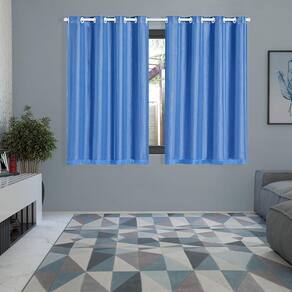 Cortina Blackout Voil 2,80 X 1,60 Sala Quarto Blecaute Azul