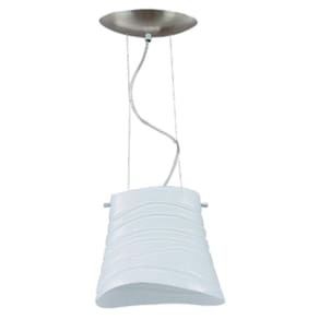 Lustre Pendente Oval Em Metal Escovado E Vidro Moldado 1X
