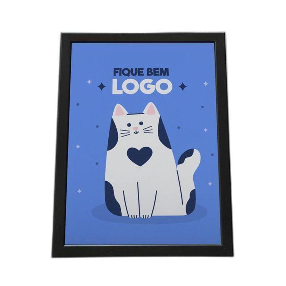 Quadro Com Moldura Fique Bem Logo Gato
