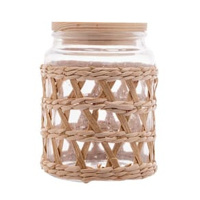 Pote De Vidro Borossilicato Com Tampa Em Madeira E Sisal 7Ml50 Wolff