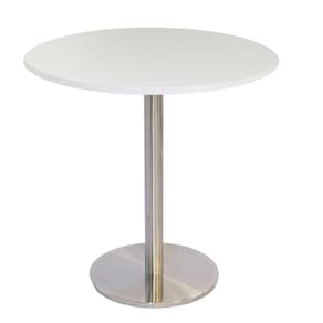 Mesa Bistrô Beta 112,50 cm (Altura) com Tampo em MDP Redonda 60 cm Branco