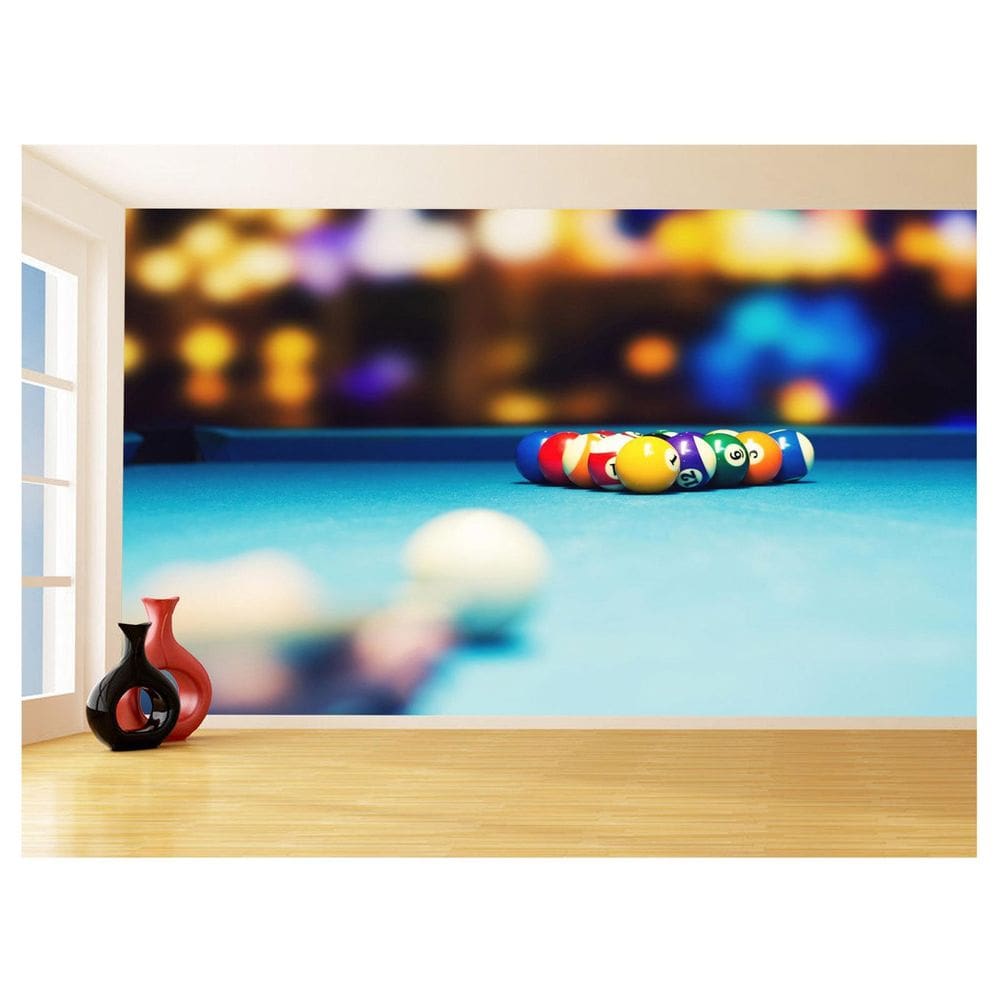 Papel De Parede 3D Salão De Jogos Bilhar Sinuca 3,5M Jcs29
