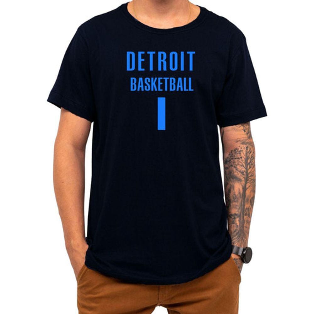 Camiseta Basquete Detroit Basketball Número 1 Esportiva