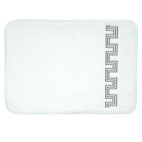 Tapete de Banheiro Poliester Base Antiderrapante Vizapi Greco 50x70cm Branco
