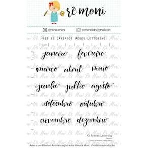 Cartela de Carimbos Transparente Meses Lettering Rêmoni Lilipop