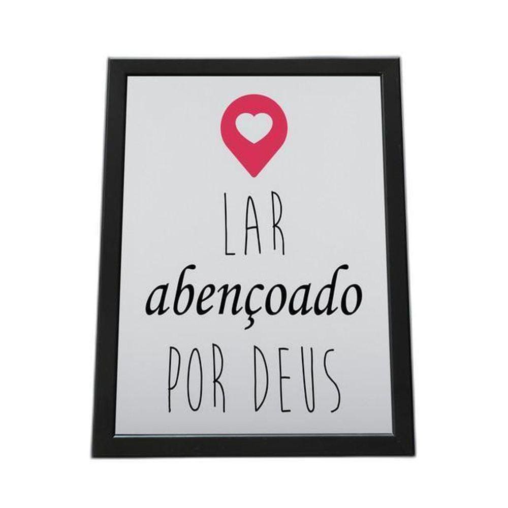 Quadro Com Moldura Lar Abençoado Por Deus